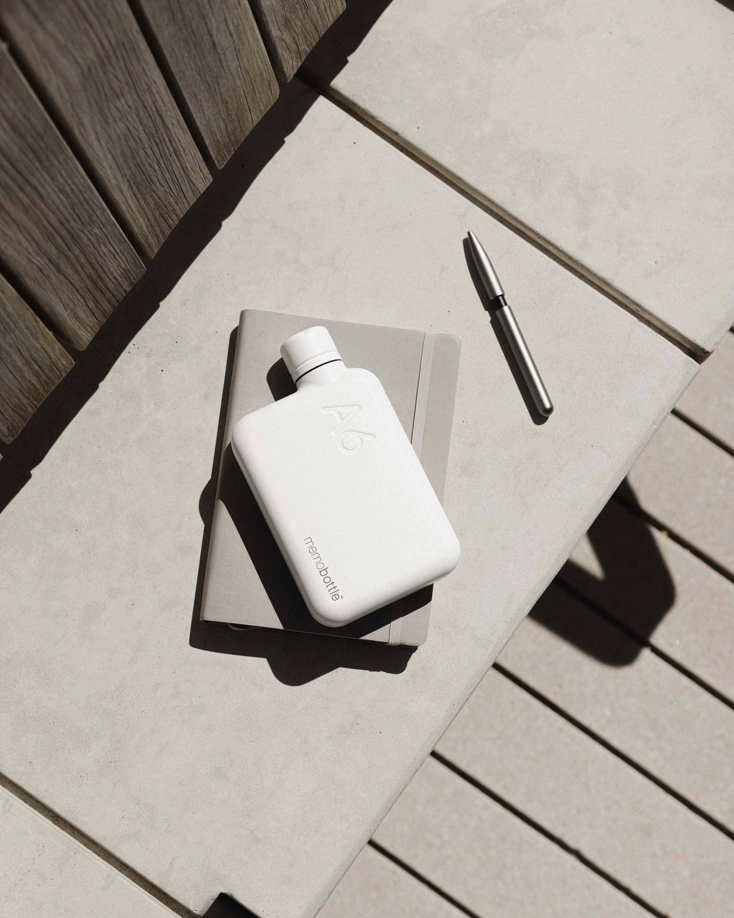A6 memobottle (Stainless Steel) - White